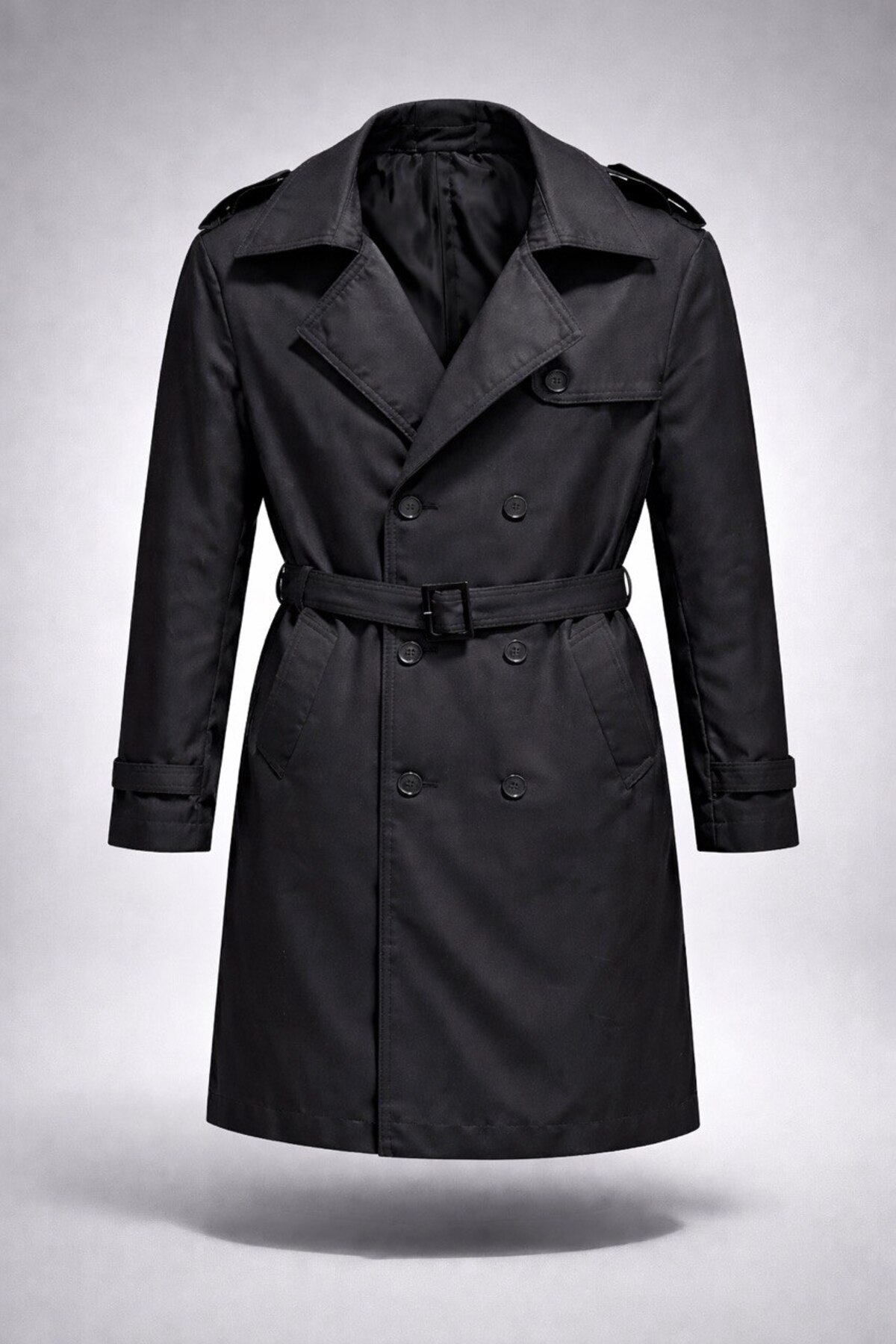 Slim Fit Waterproof Belted Wraparound Trench Coat