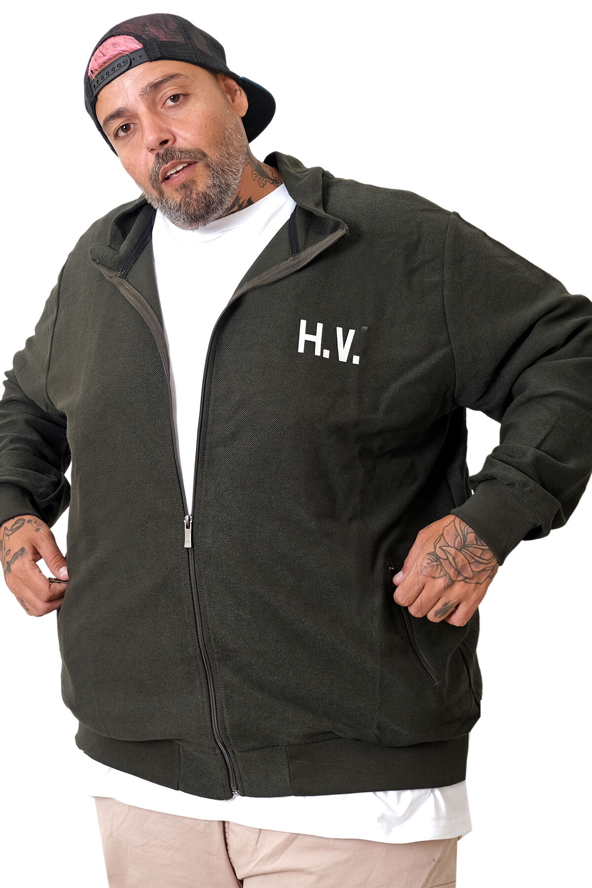 ModeXL Mode XL Büyük Beden Erkek Hırka Neverregret u25814