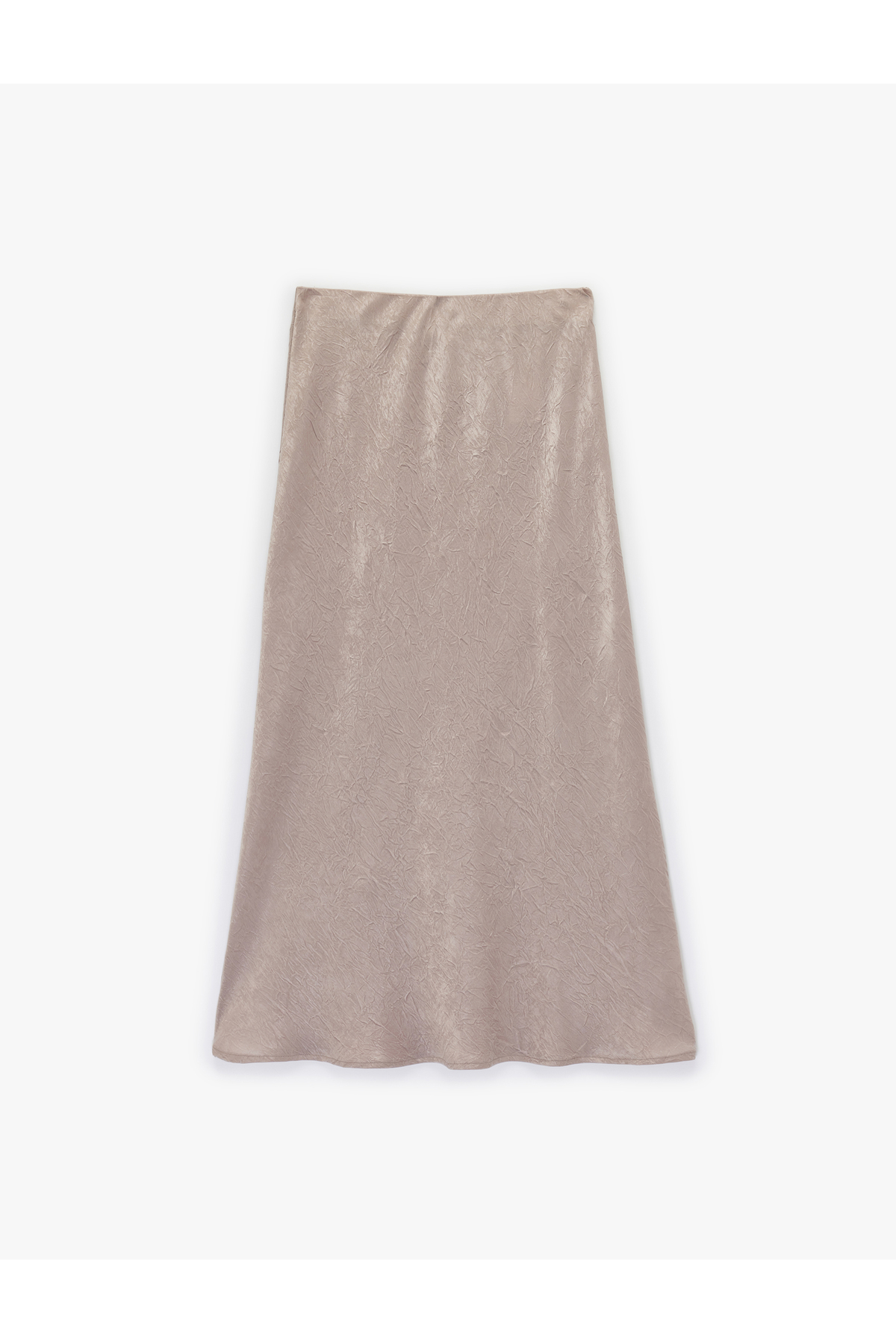 Koton Balık Kesim Slim Fit Midi Boy Dokulu Saten Etek görsel 4