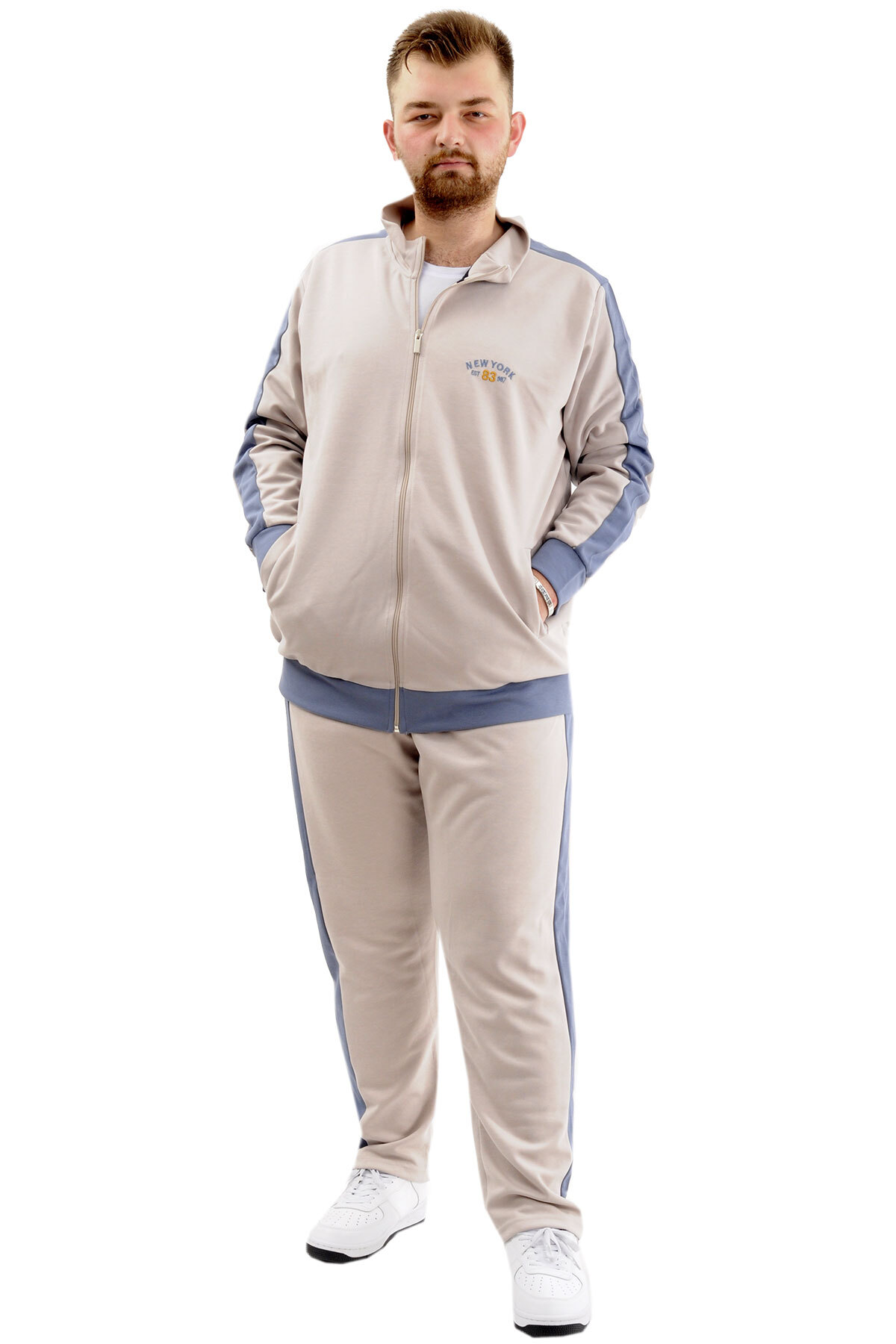 ModeXL Mode XL Erkek Büyük Beden Eşofman Altı Cepli İnterlok GARNILI 24518 Gri görsel 2