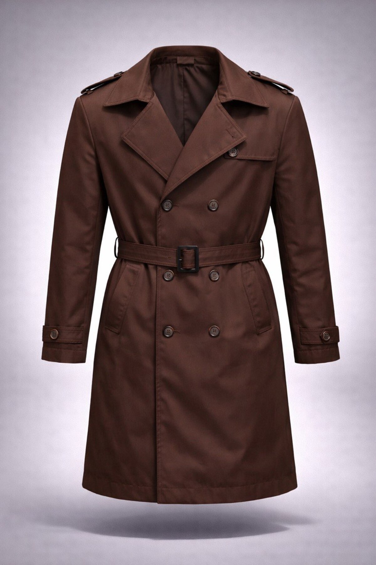 LUMAST  Slim Fit Su Geçirmez Kemerli Kruvaze Trençkot