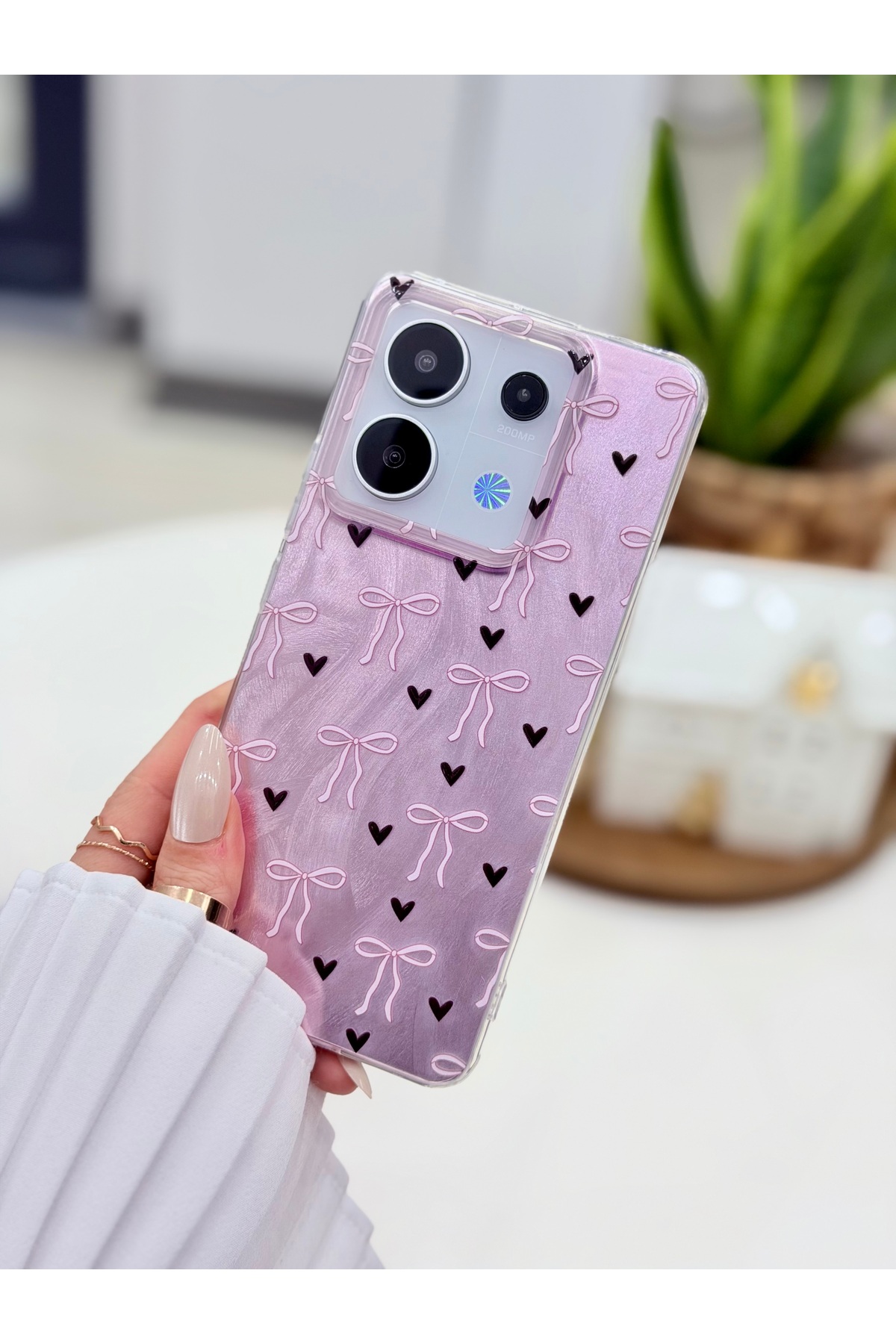 Color Toggle Silicone Case with Redmi Note 13 Pro 4g Compatible Shine Bowknot Design
