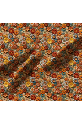 podyum baskı 3 BOYUTLU ÇİÇEKLİ RENKLİ Desenli Dijital Baskılı Döşemelik Koltu...