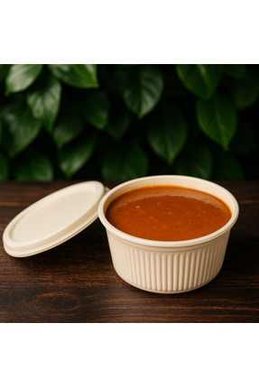 Ekolojik Ambalaj Organik Mısır Nişastası Kase ve Kapak Set 550cc 10 Adet