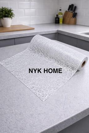 NYK HOME Pvc deliksiz altı Şeffaf kaplama Dantel Raf Örtüsü Dolap Örtüsü