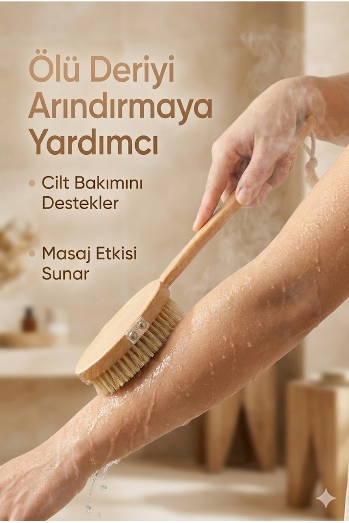 Saplı Doğal Vücut Fırçası – Sırt İçin Uzun Saplı, Kuru Fırçalama ve Masaj Etkili — MJGN-73 — تصویر 5 از 7