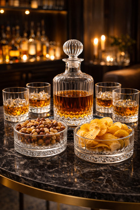 COCEM 7 Parça Lüks Viski Seti | 1200 cc Karaf + 4 Adet 285 cc Bardak + 2 Adet...