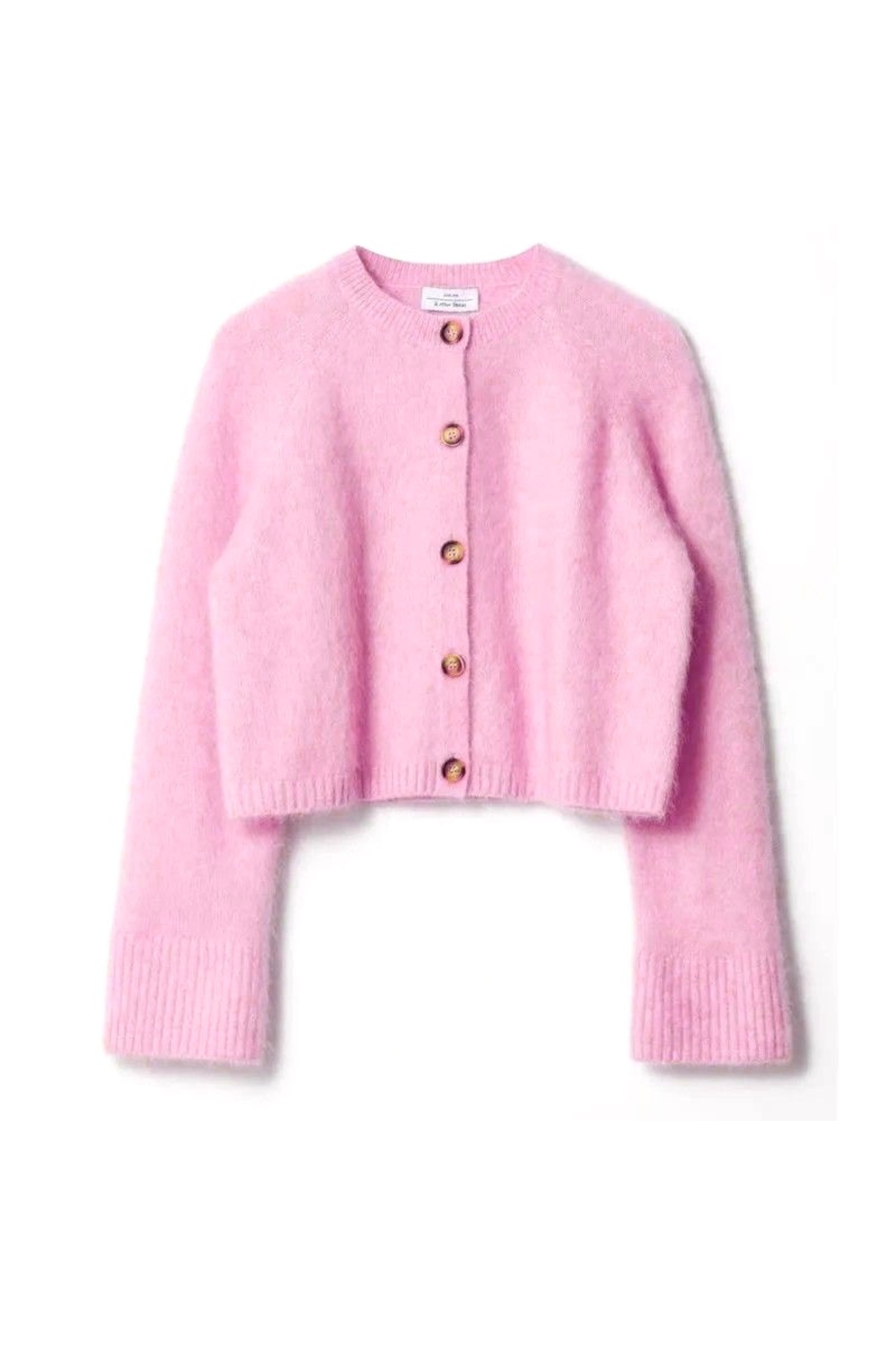 Women's Mohair Blended Oversized Pipe Sleeve Basic Fuzzy Knitwear Cardigan