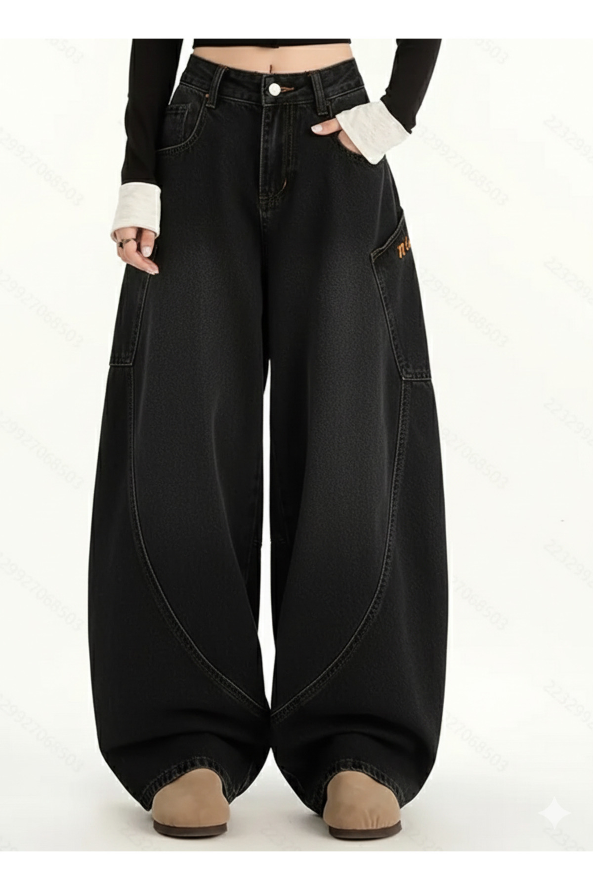 DEEFWEAR  Premium Tasarım Unisex Retro Jean Pantolon - Görsel 2