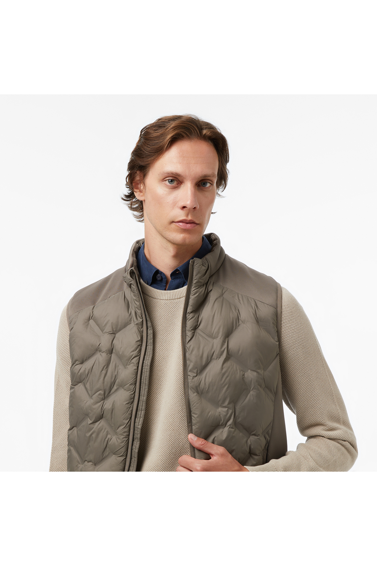 Nautica Erkek Kahverengi Regular Fit Yelek görsel 4