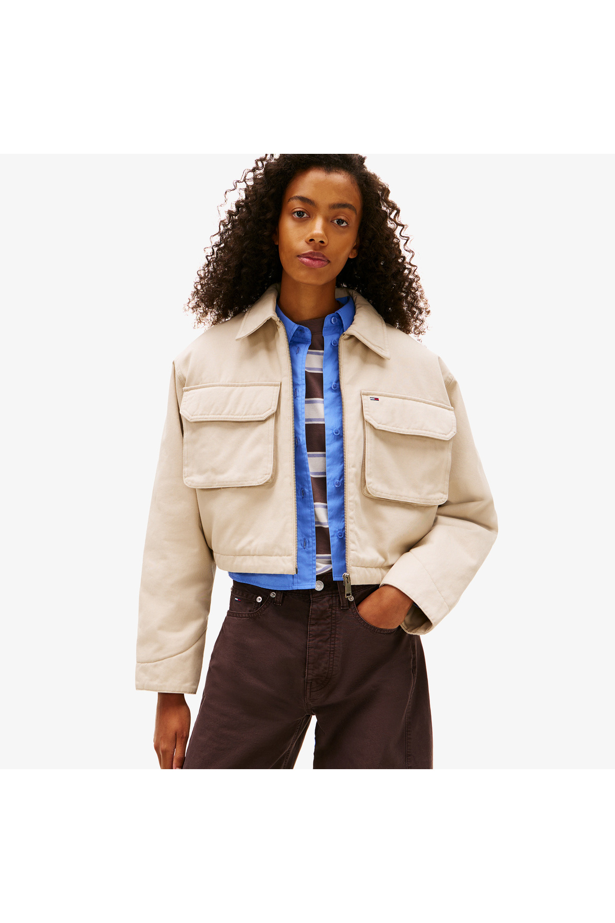 Tommy Hilfiger Cropped Workwear Kadın Bej Ceket - Fiyatı, Yorumları