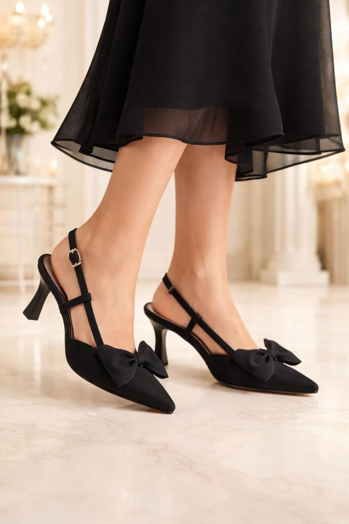 MODAONN  Zarif Fiyonk Detaylı Sivri Burun Kadın Ayakkabı - Görsel 2