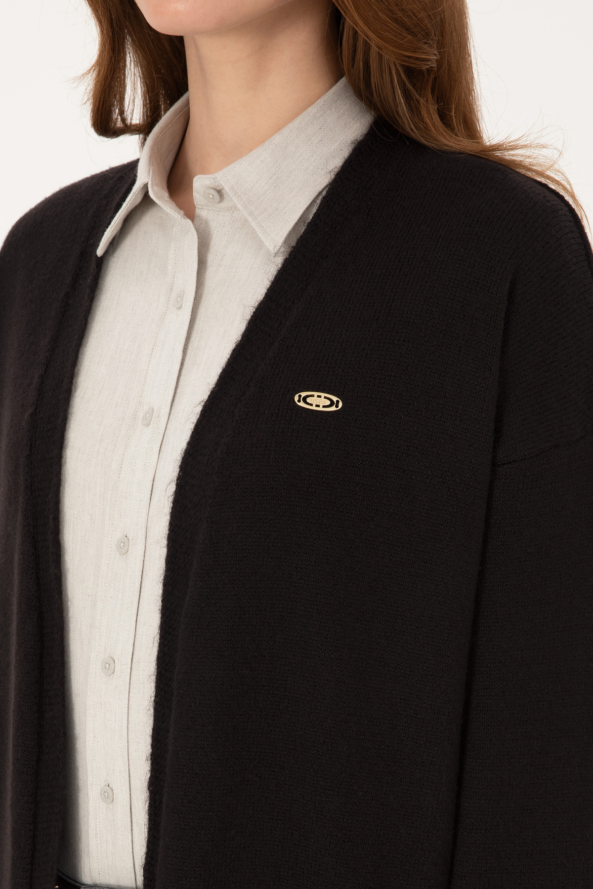 U.S. Polo Assn.  Kadın Siyah V Yaka Triko Hırka 50314660-VR046 - Görsel 7