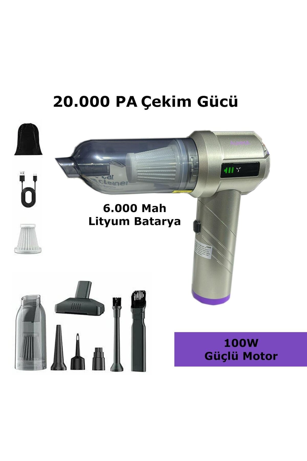 auhma AHV-06 2 İn 1 Araç İçi Mini Süpürge & Hava Üfleme Makinesi