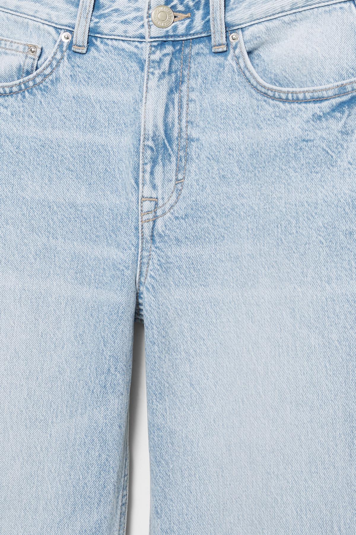 Pull & Bear Bol paça straight fit jean görsel 7