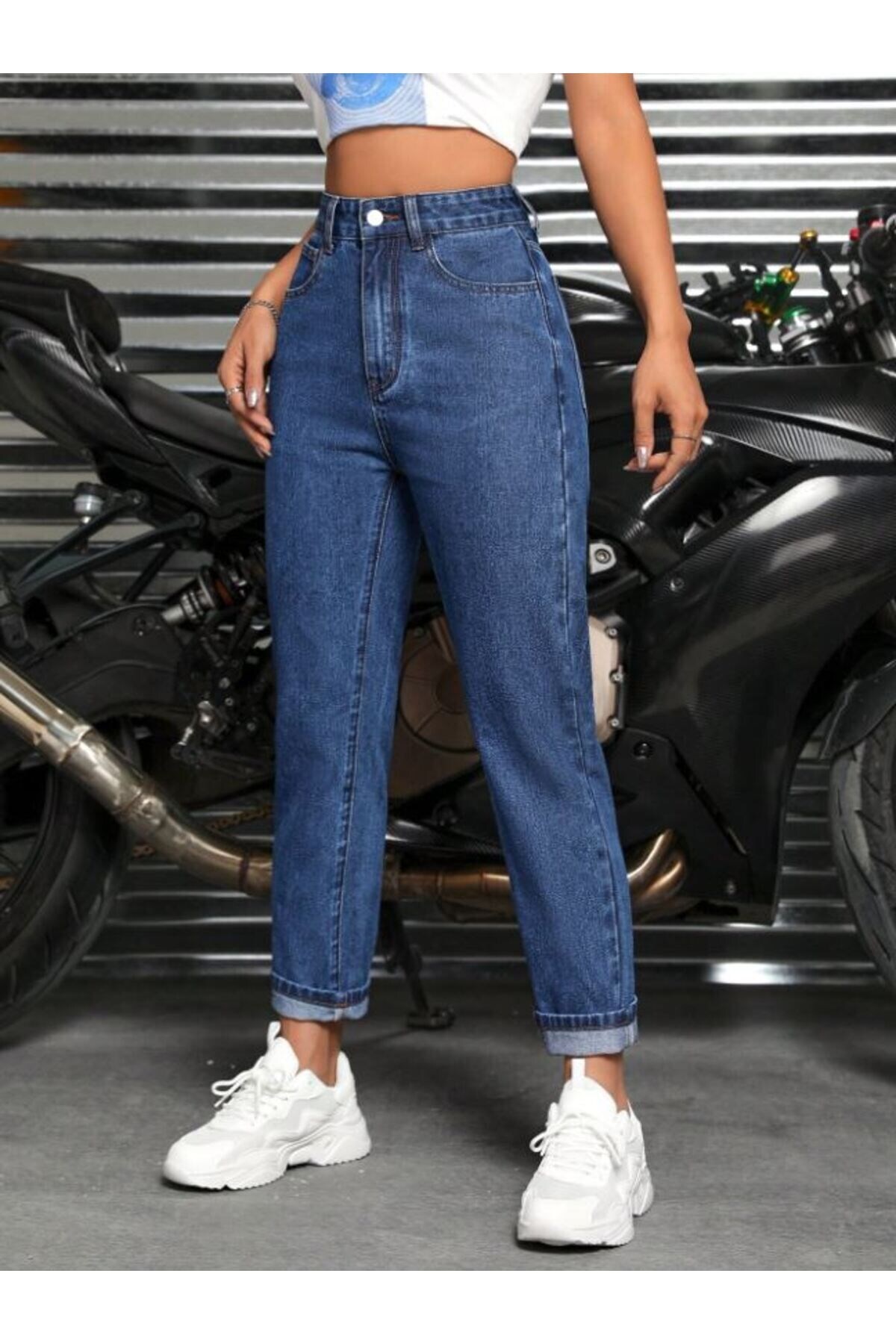 NOXTER JEANS ŽENSKE Visok struk TRAPER PANTALONE
