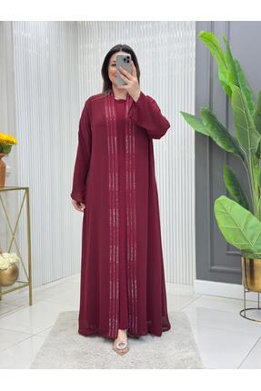 Modam Bella Büyük Beden Ok Şeritli Elbise Takım