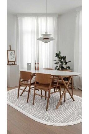 Halispecial Raye-Gri-Oval-Salon-Oturma Odası-Koridor-Mutfak-Modern-Kilim-Yıka...