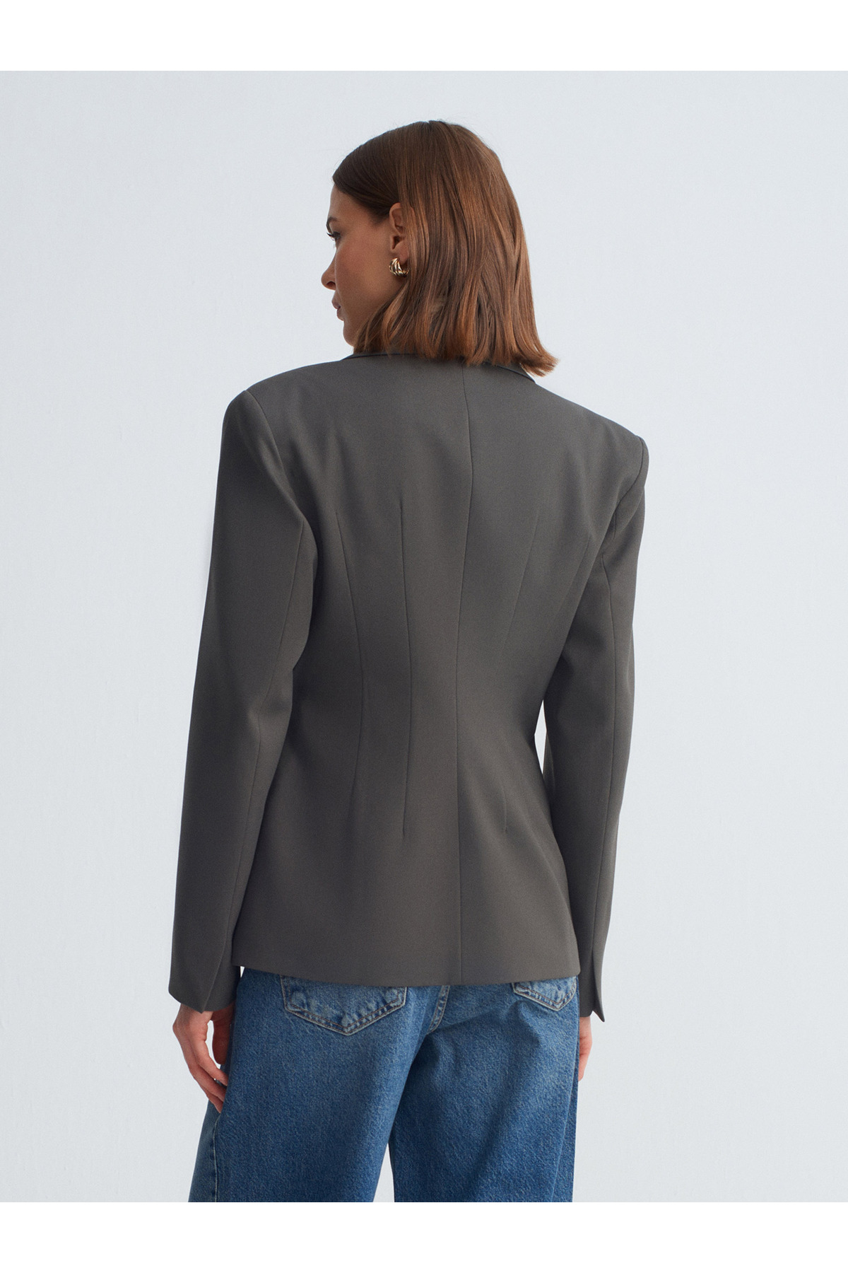 Dilvin 60774 Altın Düğmeli Blazer. görsel 2