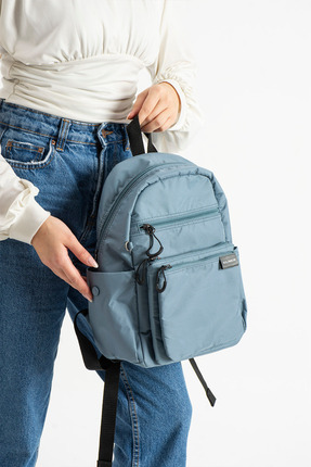 İMAKS Küçük Boy Hafif Suya Dayanıklı Paraşüt Kumaş Çok Gözlü Günlük Kadın Sır...