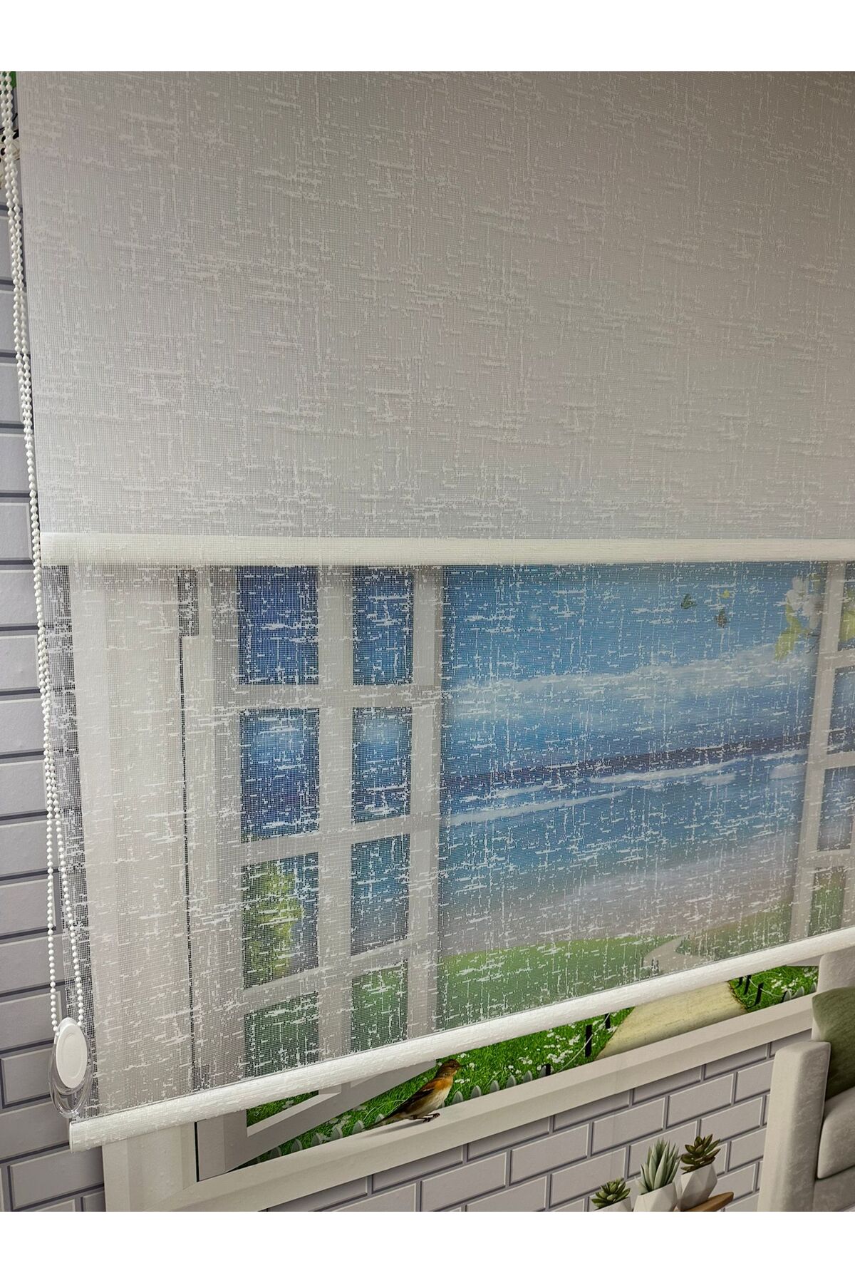 Double Mechanism Tulle and Roller Blind - Model 10
