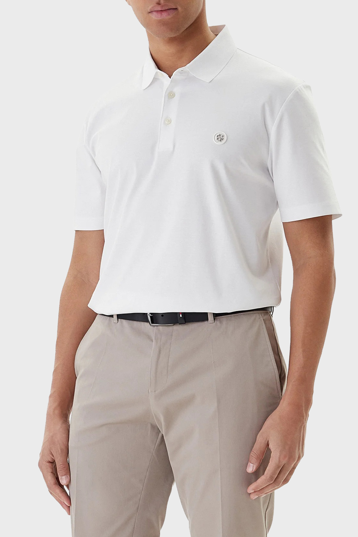 باس پولو شرت مردانه یقه دار دکمه دار ۱۰۰٪ پنبه ای معمولی با لوگو POLO 50555829 100