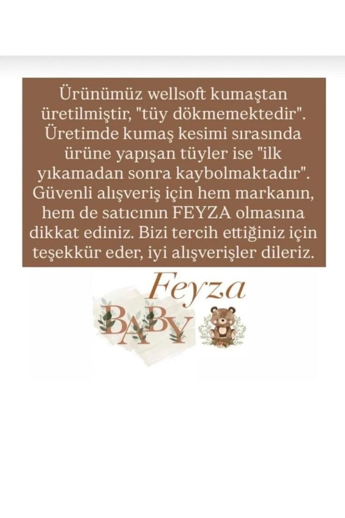Feyza Premium Wellsoft Unisex Peluş Bebek Ayıcık Patikli Tulum fotoğrafı 3 (önizleme)