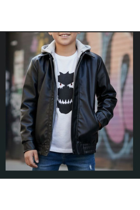ziqsaq Kids Çocuk Garson Boy İçi Kapitone Astarlı Deri Bomber mont