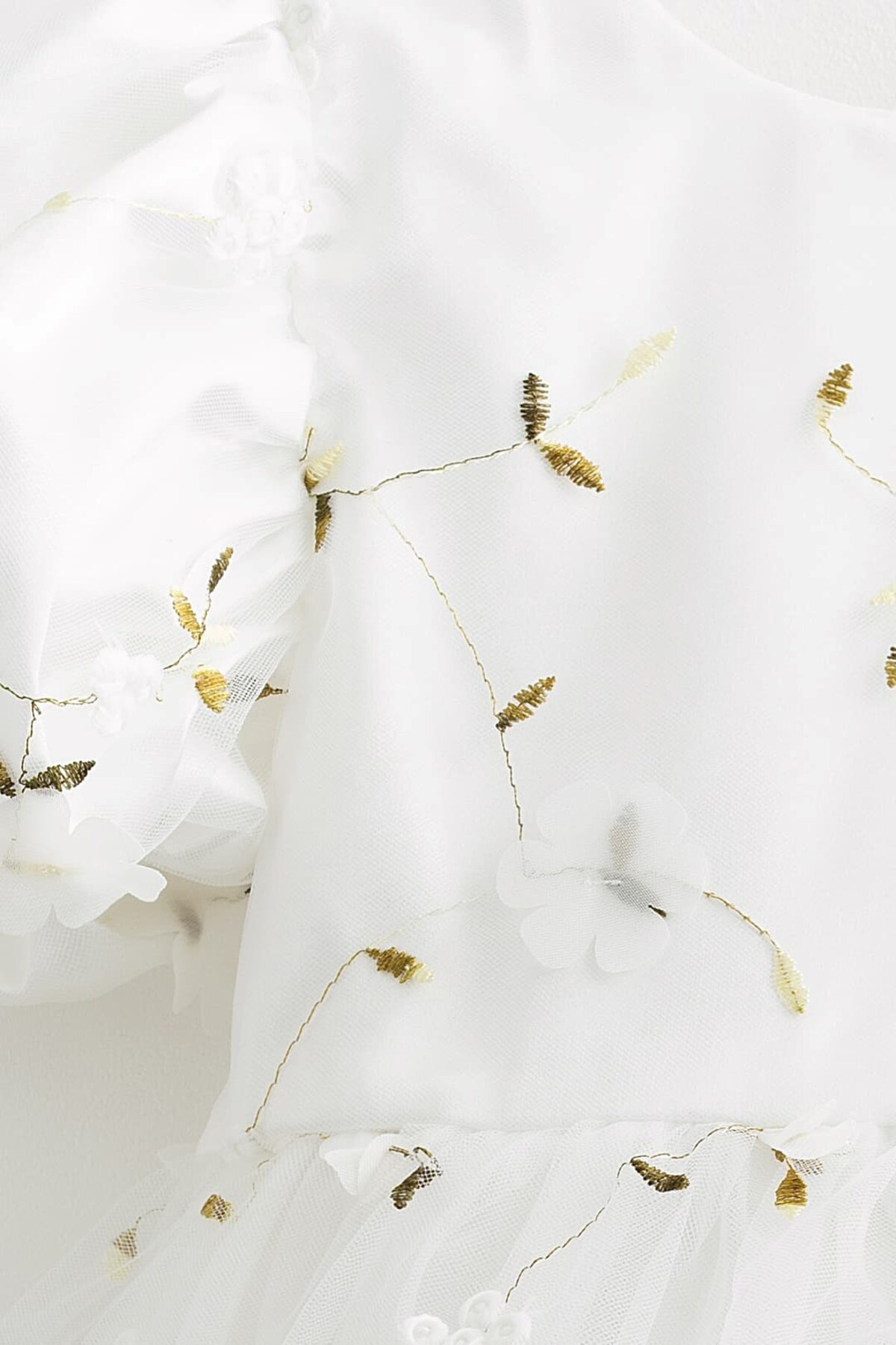 Banamio Flower 3D Çiçek Detaylı Nakışlı Tül Elbise fotoğrafı 3 (önizleme)