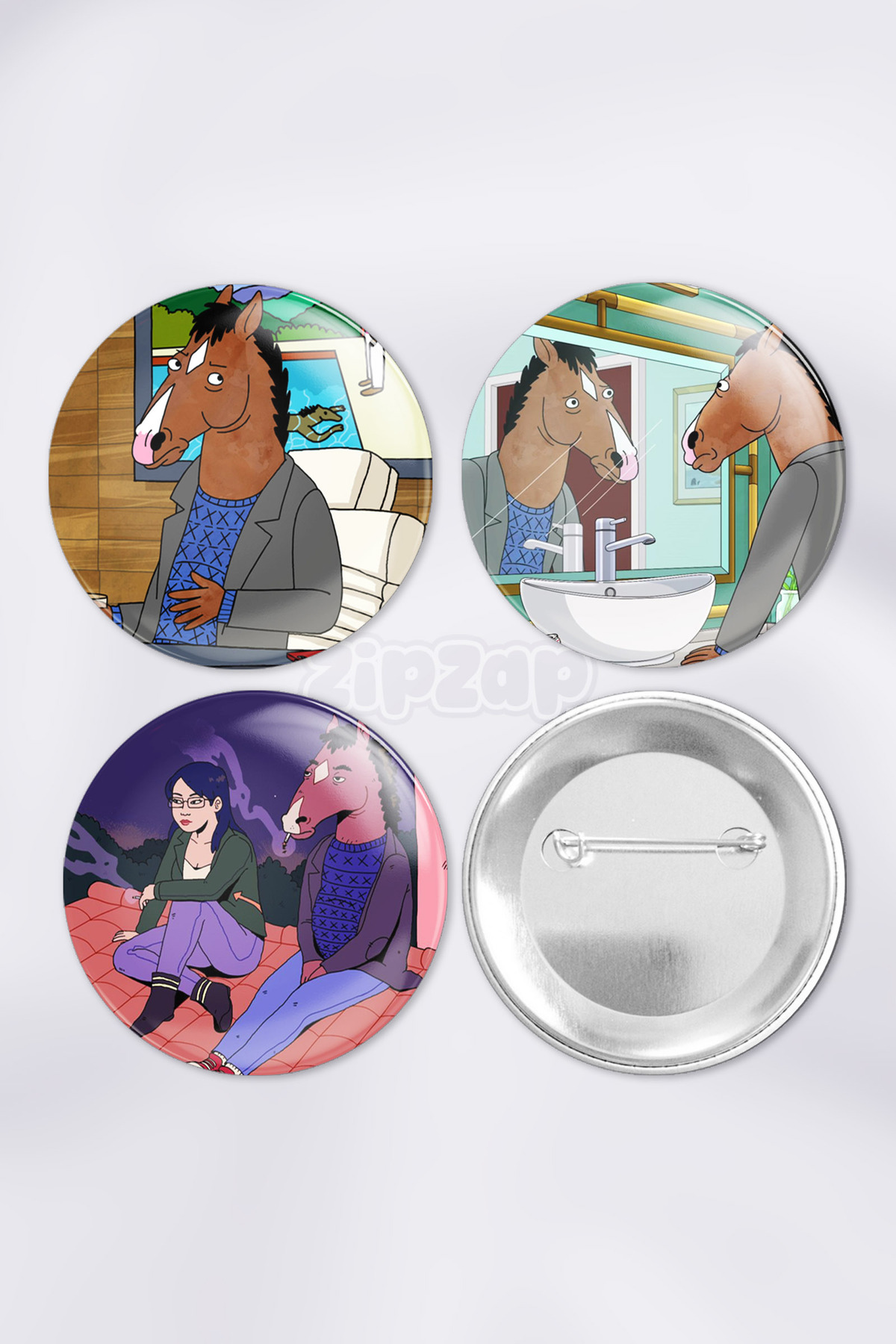BoJack Horseman Bag Ornament Badge Pin Button Badge Set (3PCS)