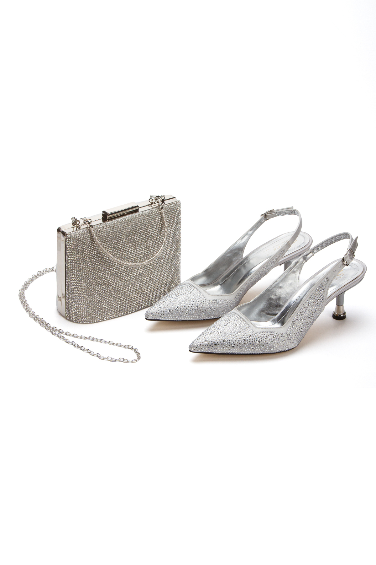 Women's 5 cm Style Heels Custom Made Evening Shoes and Bags Set