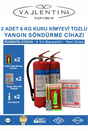 VALLENTİNA 6KG TOZLU YANGIN SÖNDÜRME CİHAZI RUHSATA UYGUN TSE-HYB/CE BELGELİ(...