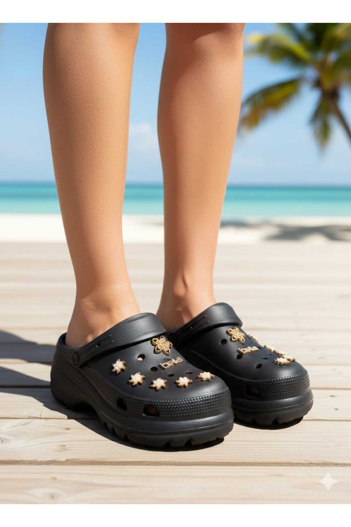 Women's Summer Cross Slippers with Gemstone