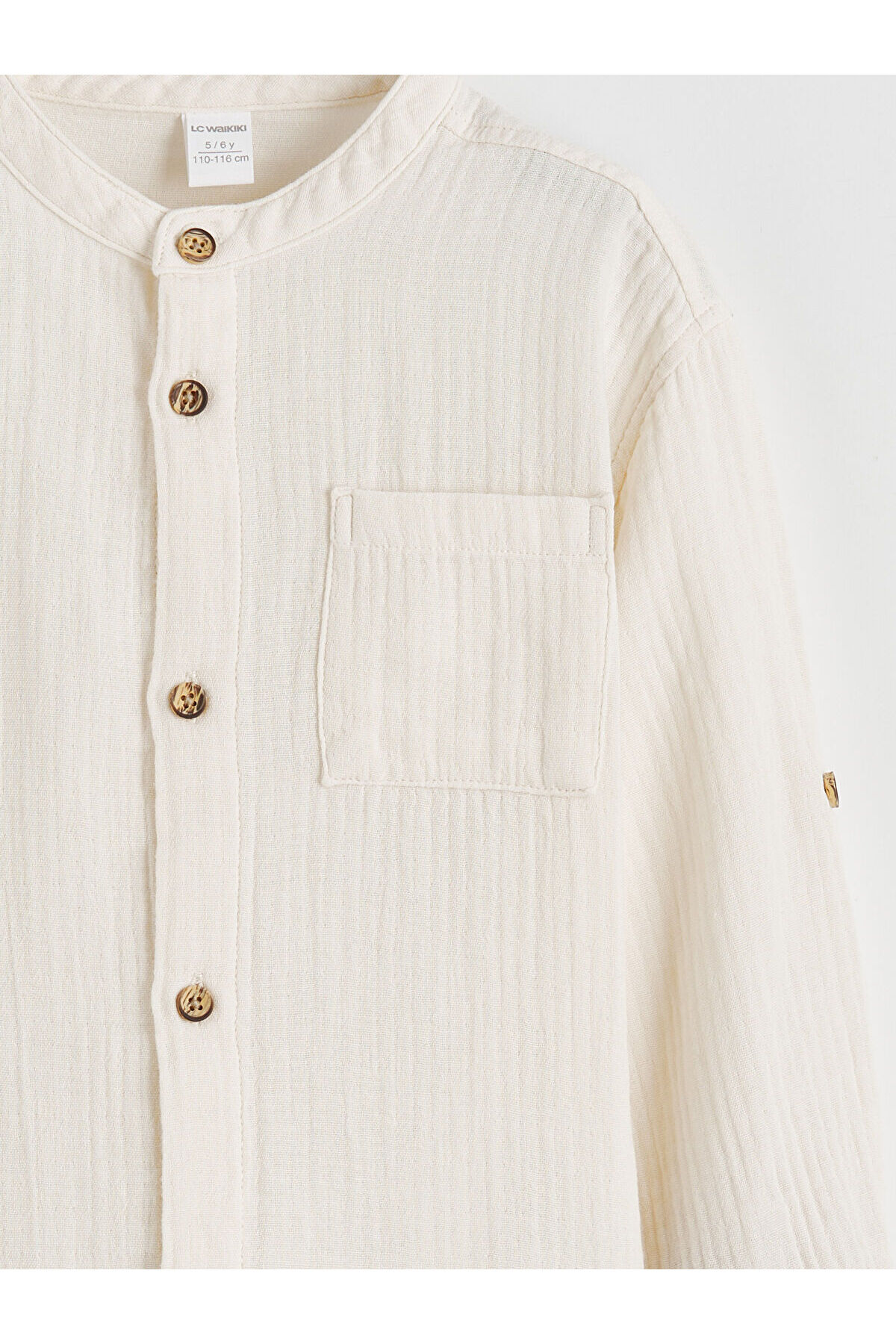 LC Waikiki Elsiva Collection Bej Hakim Yaka Erkek Çocuk Gömlek fotoğrafı 3 (önizleme)