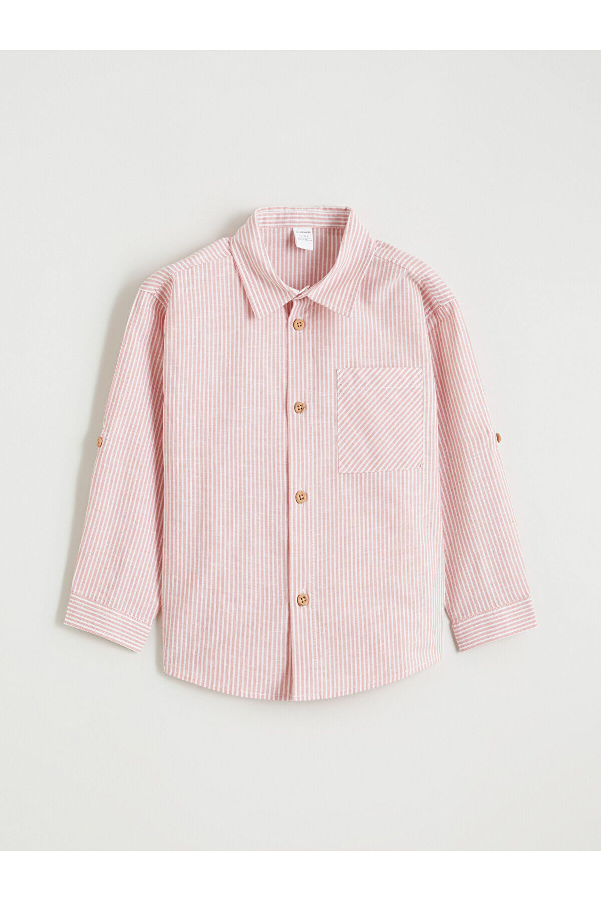 LC Waikiki Elsiva Collection Turuncu Çizgili Keten Karışımlı Erkek Çocuk Gömlek fotoğrafı 2 (önizleme)