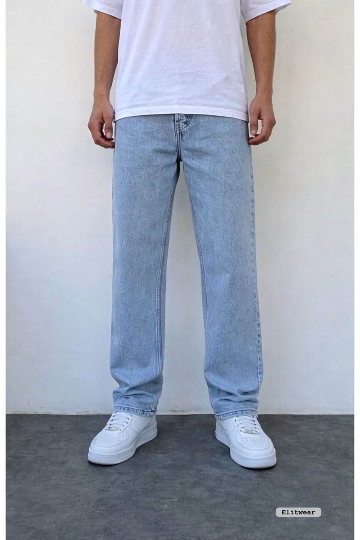 ElitWear  Erkek Baggy Fit Rahat Kalıp Kemerli Geniş Kalıp Pantolon MBG