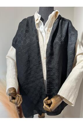 e.m ipek Neva Desen İtalyan Jakar Şal - Siyah