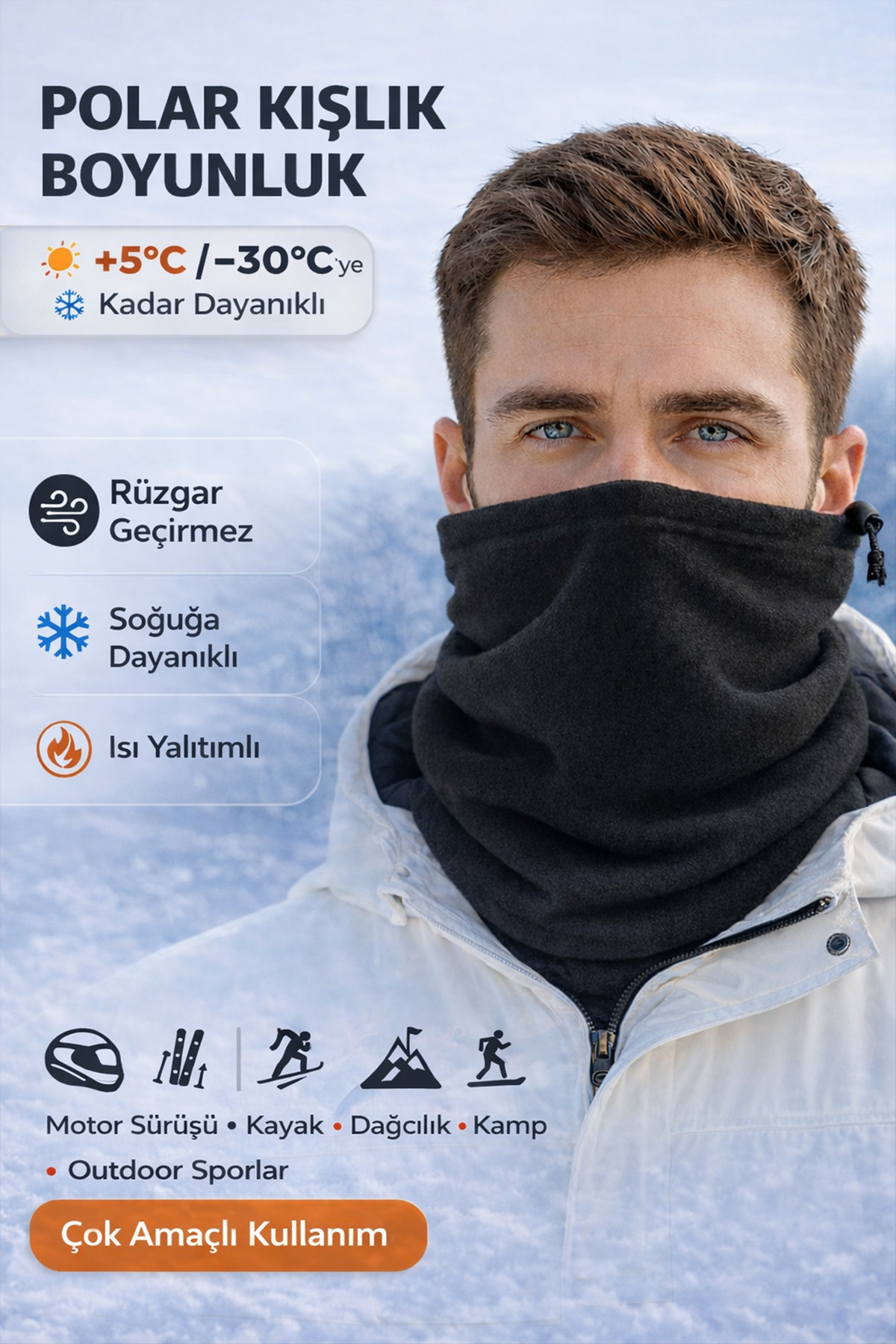 Omotasarım Nasa Unisex Polar Boyunluk-Bere görsel 4
