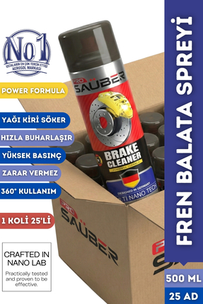 ProSaüber 25'li Fren Balata Temizleyici Sprey 500ml Power - Hızlı Kuruyan Yağ...
