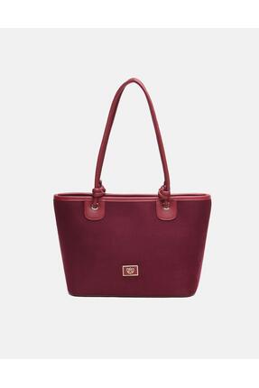 VERA BAGS Rosa Davina Bordo Süet Kadın El ve Omuz Çantası