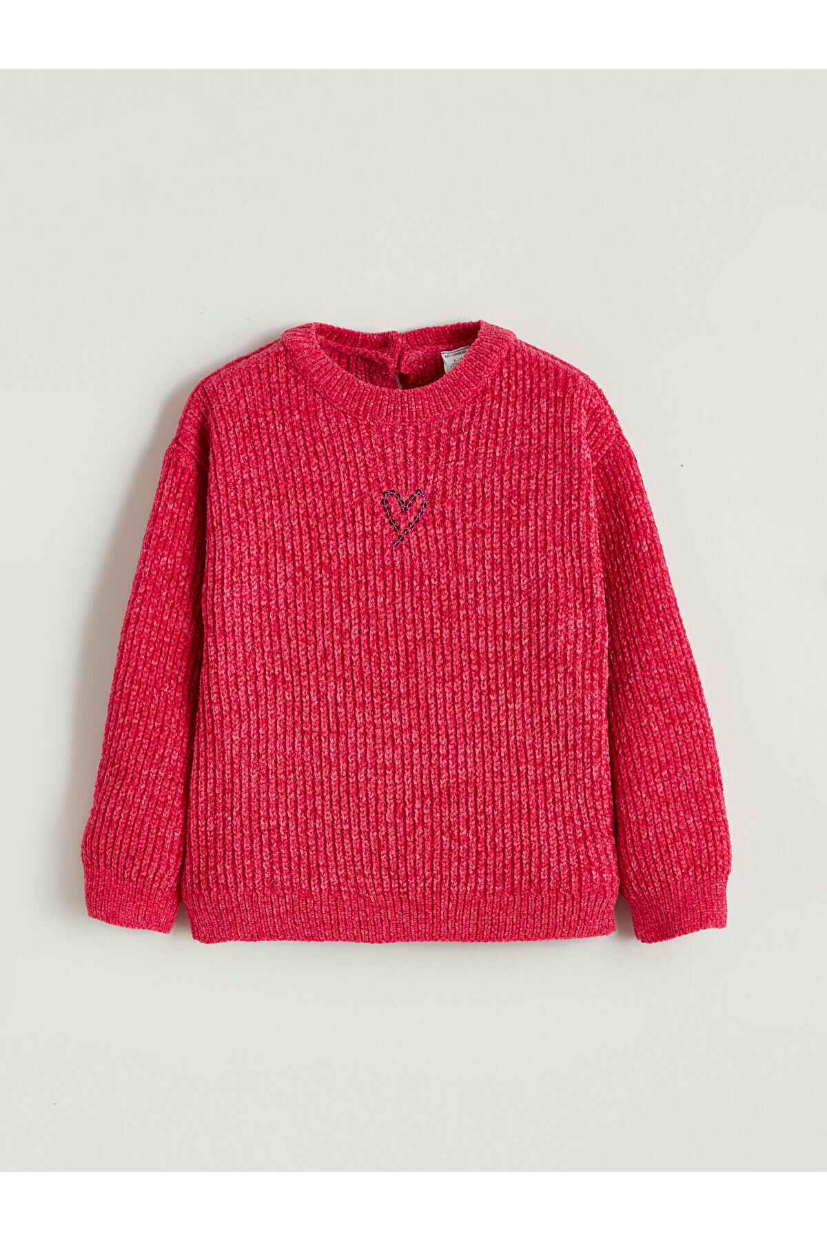 LC Waikiki Elsiva Collection Fuşya Kalp Nakışlı Kız Çocuk Triko Kazak fotoğrafı 2 (önizleme)