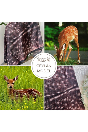 VaVscarfs Ceylan Desenli Bambi Şal Çikolata