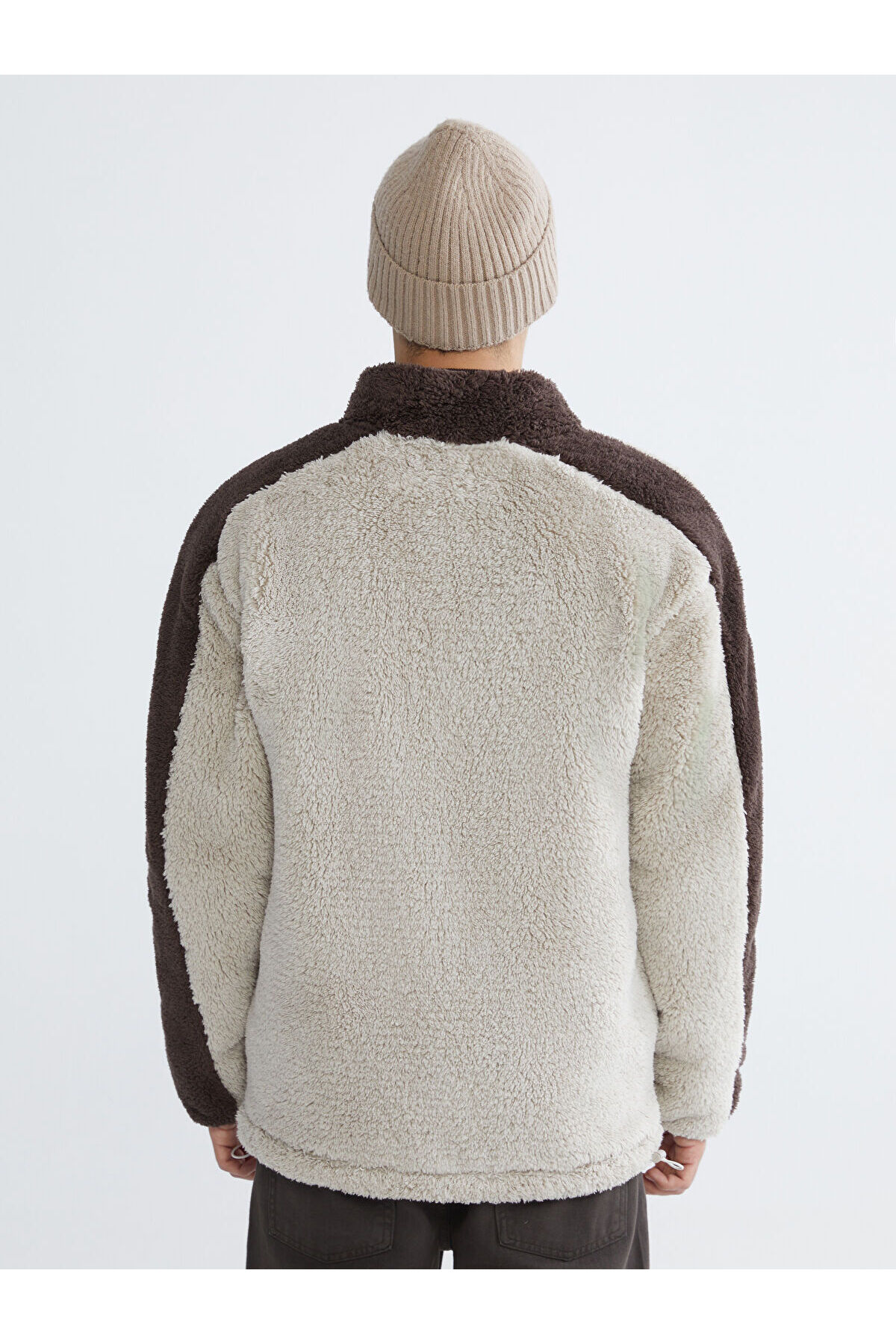 Dik Yaka Pelüş Erkek Fermuarlı Sweatshirt — رنگارنگ W5LE02Z8-ZD5 — تصویر 5 از 8
