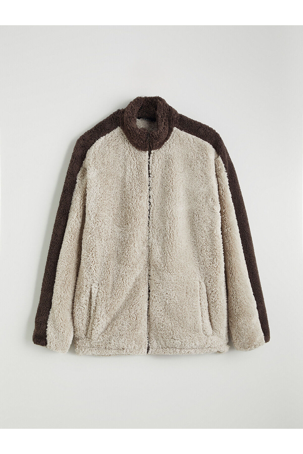 Dik Yaka Pelüş Erkek Fermuarlı Sweatshirt — رنگارنگ W5LE02Z8-ZD5 — تصویر 6 از 8