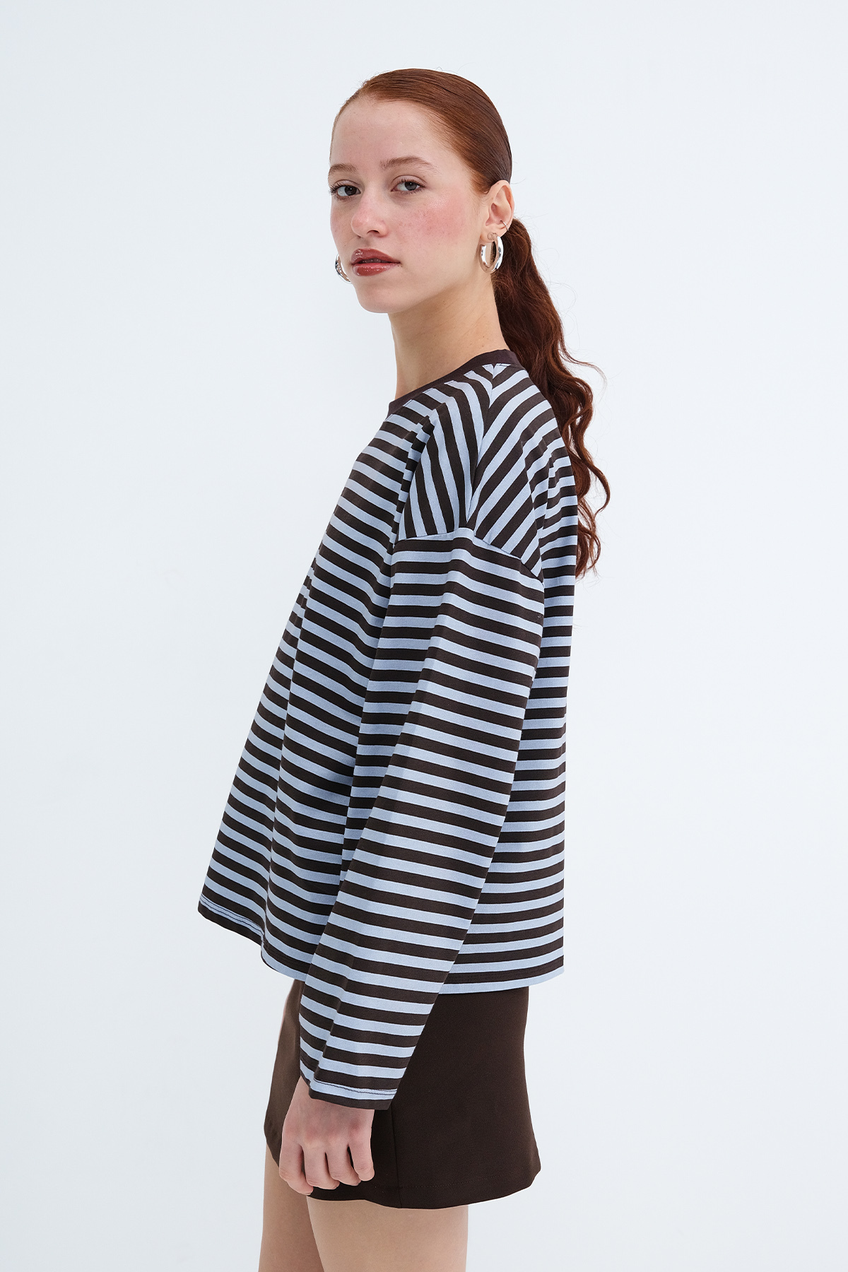 Addax  Çizgili Uzun Kollu T-shirt B10622 - Görsel 4