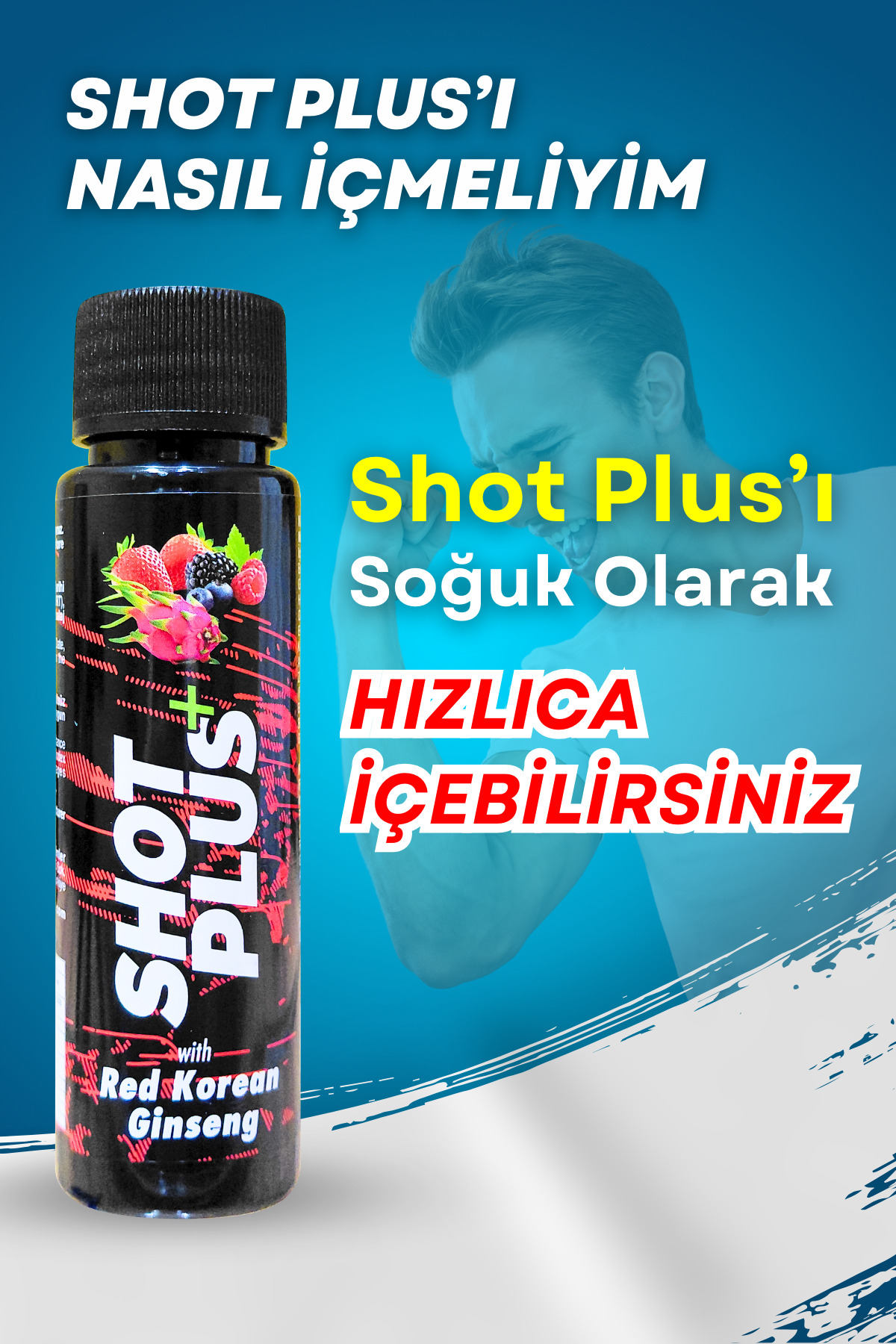 SHOT PLUS KIRMIZI GİNSENGLİ KARIŞIK MEYVE AROMALI İÇECEK 54 ML 12