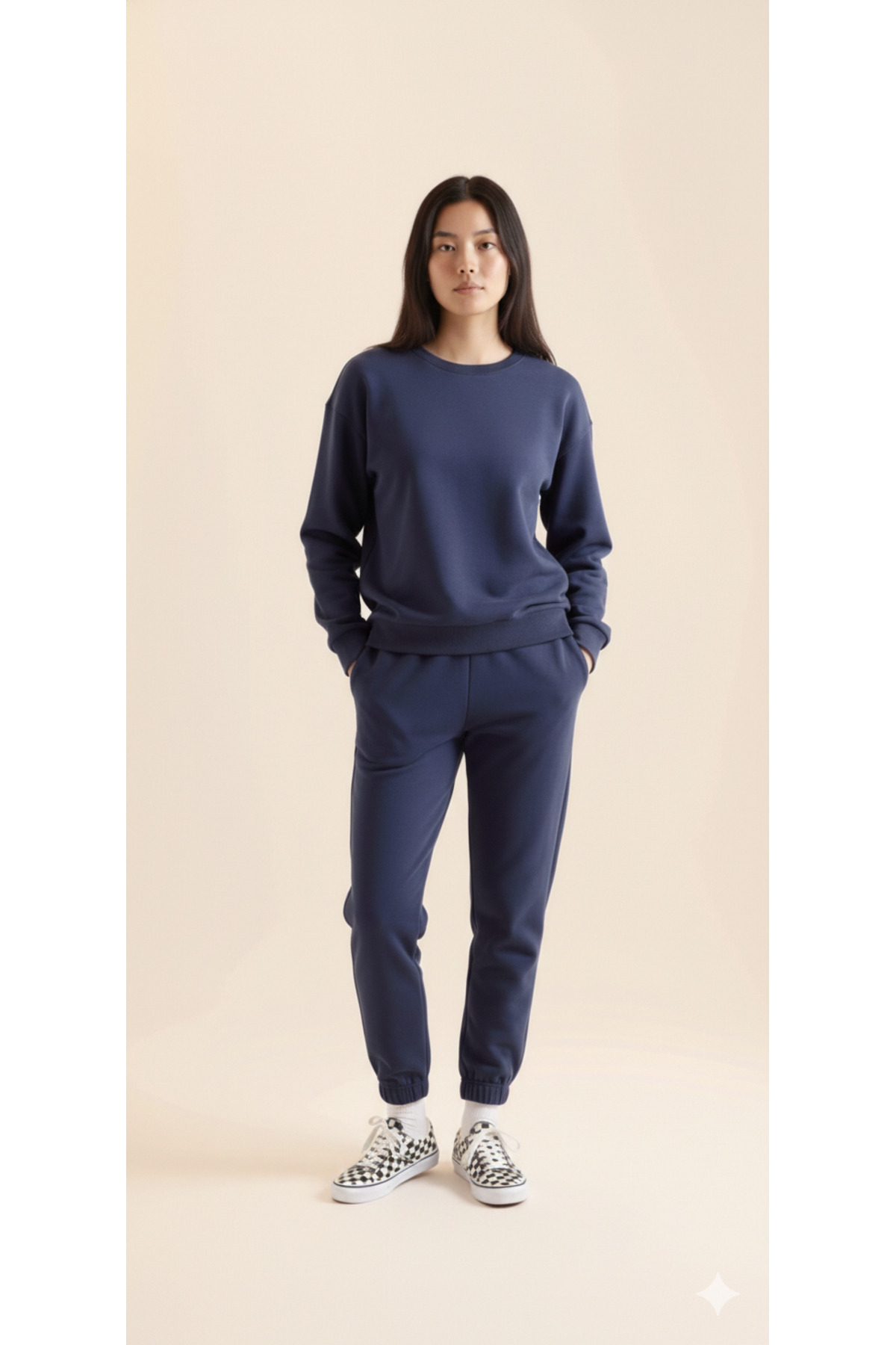 RABTEKS Σετ αθλητικής φόρμας Regular oversized Mold Navy Blue με λαιμόκοψη πο...