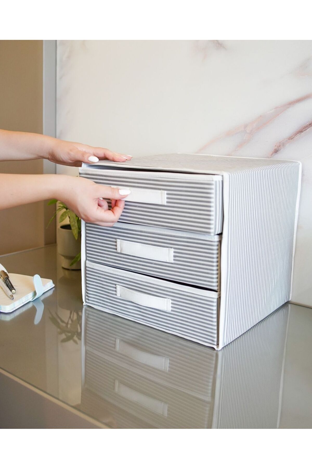 FORSACE Üç Bölmeli Çekmeceli Organizer Çok Amaçlı Çekmece Çorap İç Çamaşır Bebek Eşyaları Vb. Organizer fotoğrafı 2 (önizleme)