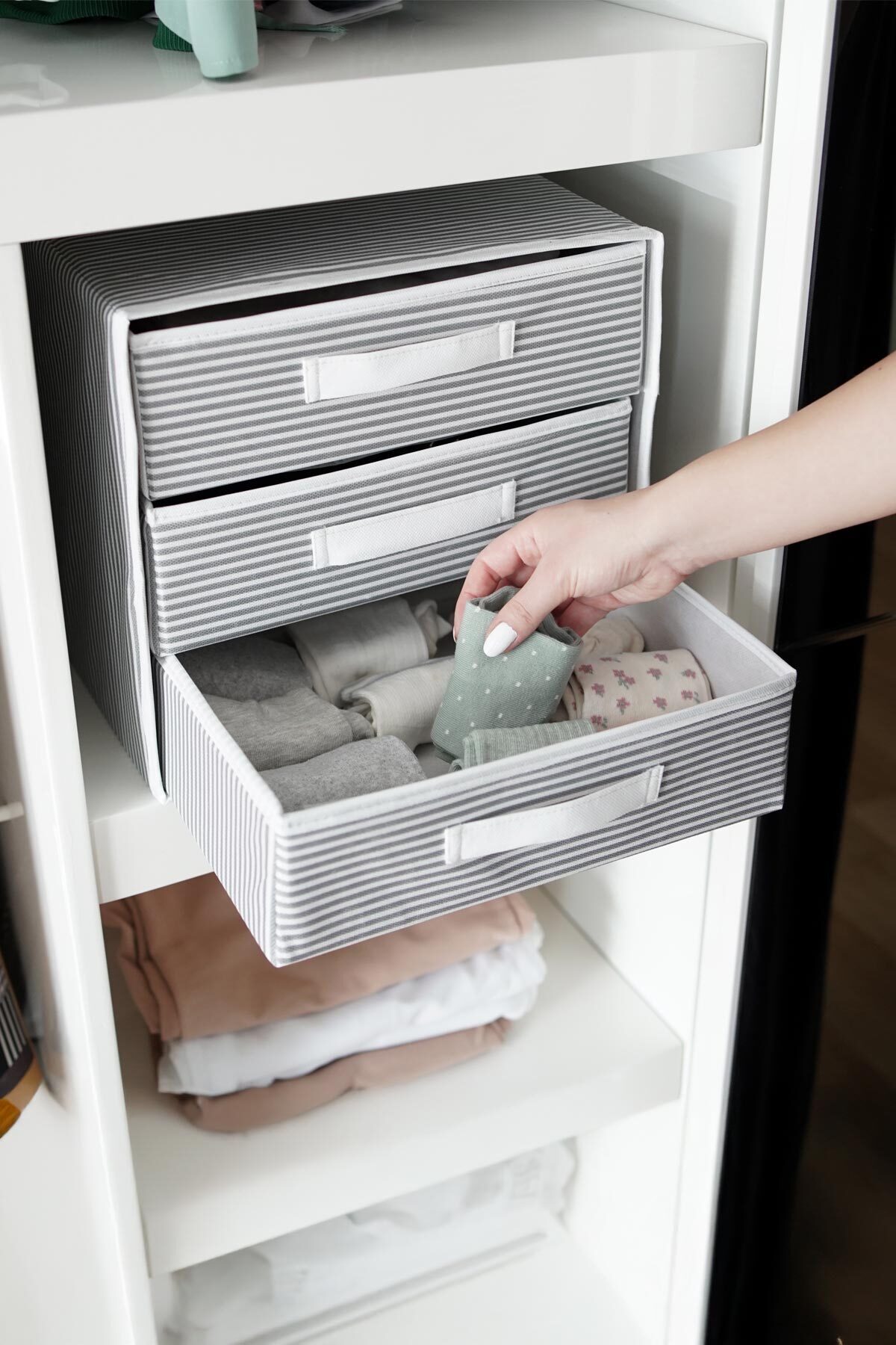 FORSACE Üç Bölmeli Çekmeceli Organizer Çok Amaçlı Çekmece Çorap İç Çamaşır Bebek Eşyaları Vb. Organizer fotoğrafı 6 (önizleme)