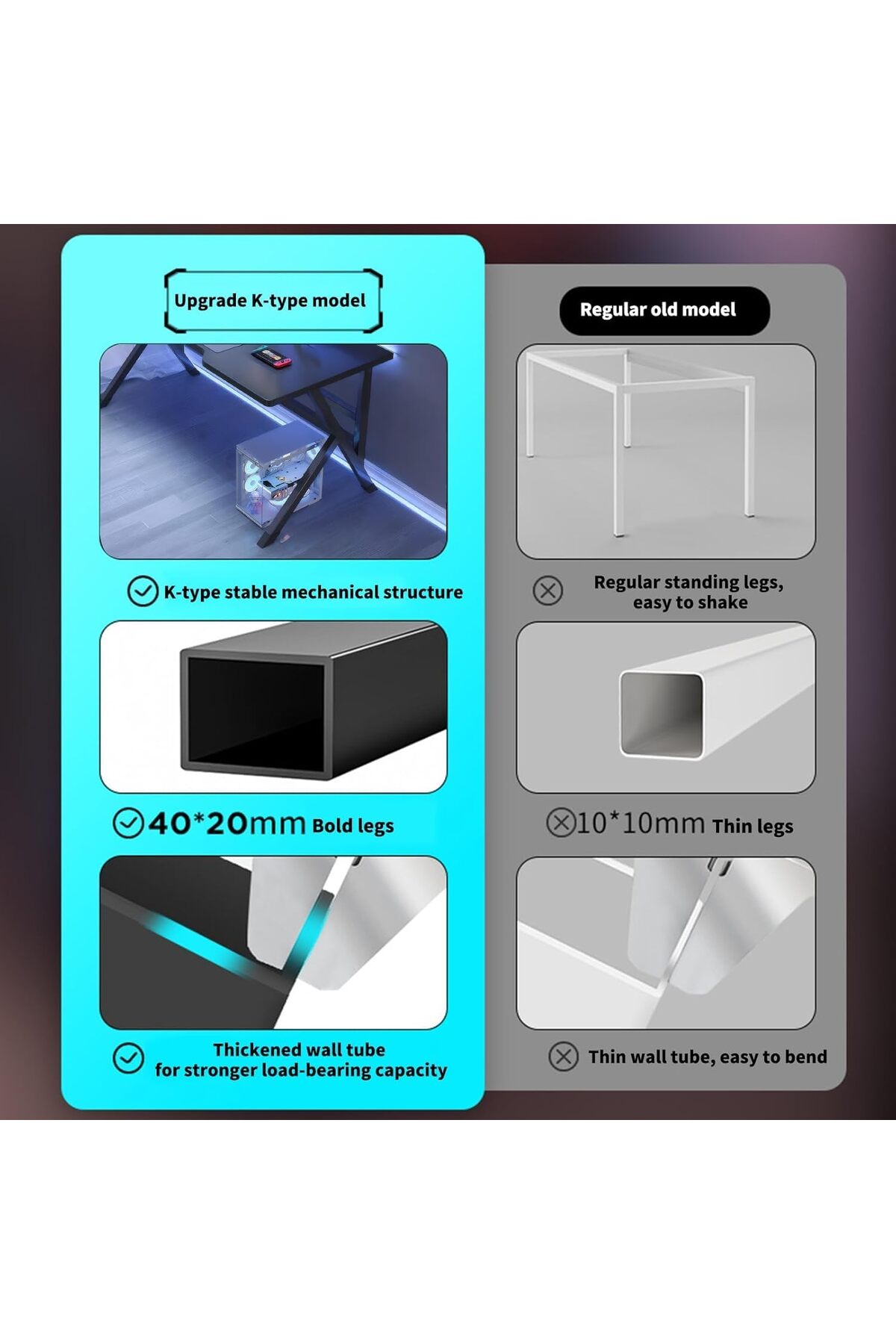 طاولة بتصميم عصري نحيف – لون أسود – متعددة الاستخد...